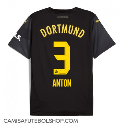 Camisa de time de futebol Borussia Dortmund Waldemar Anton #3 Replicas 2º Equipamento 2024-25 Manga Curta